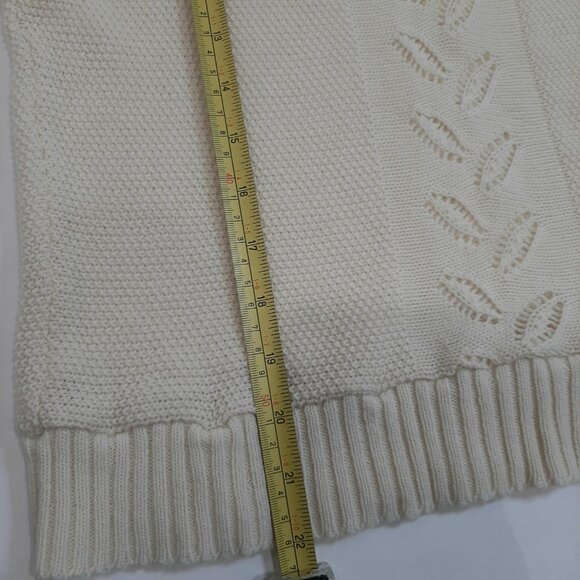 Rare handmade vintage quiet luxury knit short sleeve ivory sweater - Picture 14 of 16